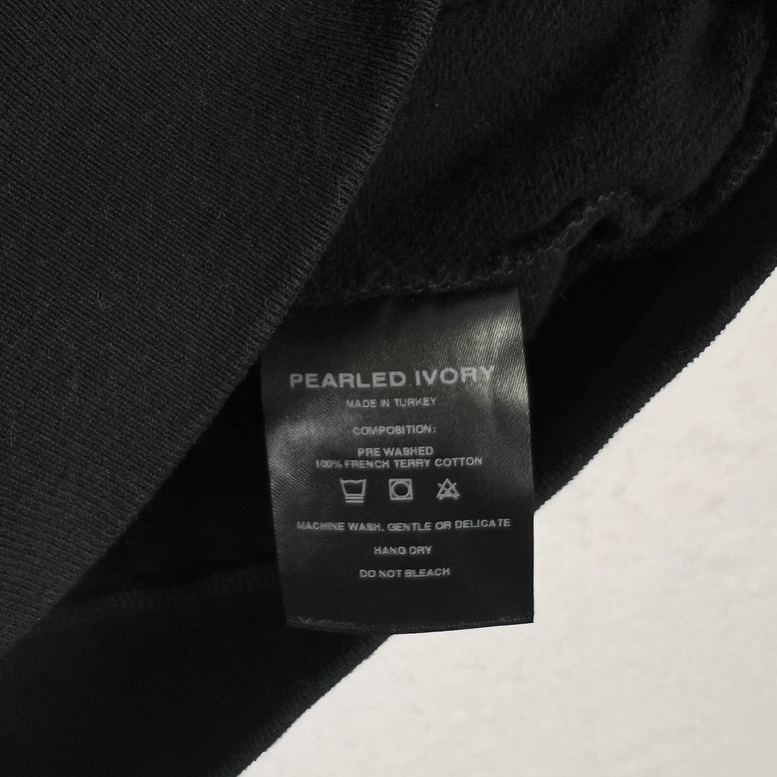 Pearled Ivory Black Zip Up Hoodie Jacket Oversized Lounge Quiet Luxury Unisex L — image 6 of 8